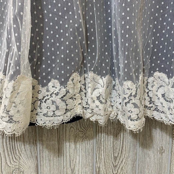 Polka Dot Tulle Lace Navy Blue Lined Dress Jim Hjelm Occasions Size 10 - Picture 4 of 12